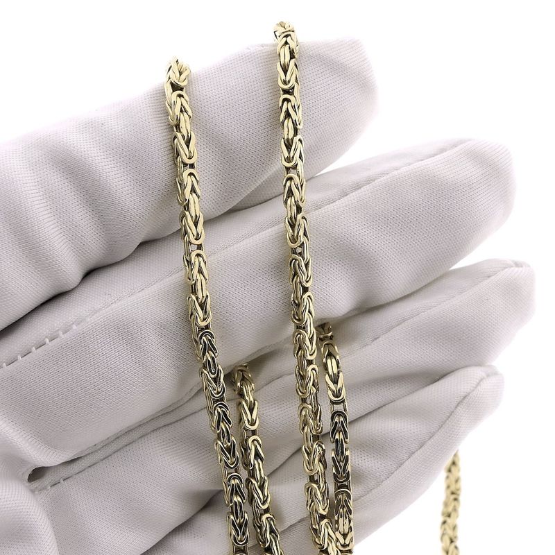 Image 4 of Gold square king link necklace | 64 cm