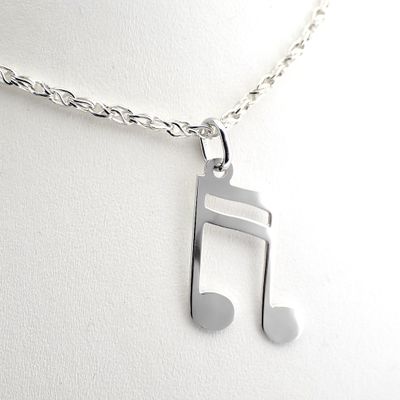 Silver pendant; Musical note Image 2 of Silver pendant; Musical note