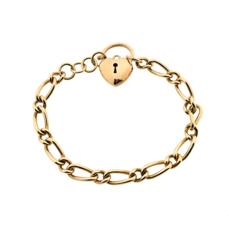 Image 4 of 9 carat fantasy link bracelet with heart clasp