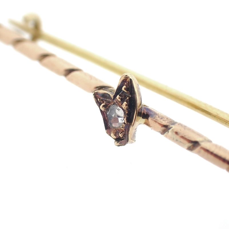 Image 5 of Antique rose gold brooch with diamond