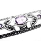 Image 3 of Silver brooch with purple zirconia stones