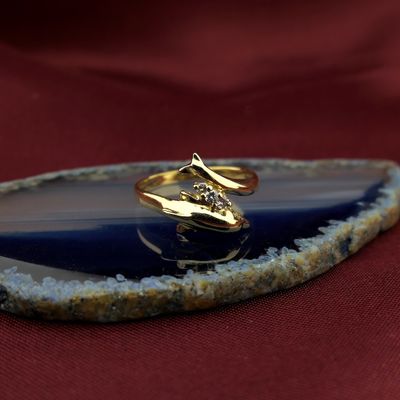 Image 2 of Gold dolphin ring with diamond | 0.06 ct.