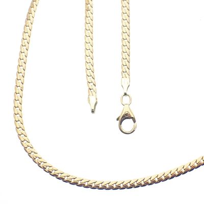 Image 1 of Gold flat gourmet link chain | 46 cm