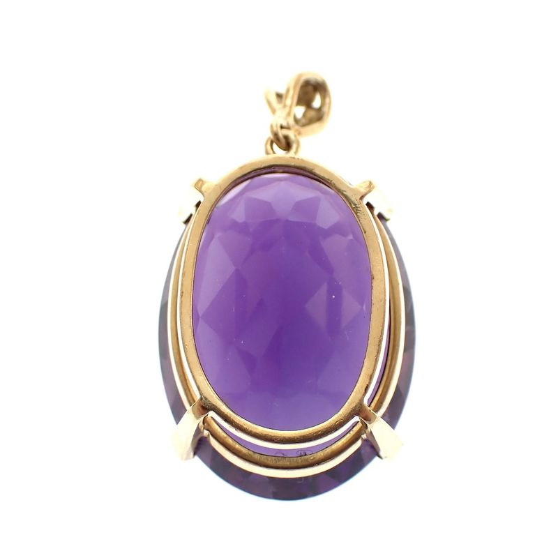 Image 4 of 18 carat gold pendant with large amethyst.