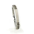 Image 2 of Silver robust gourmet link bracelet with engraving plate