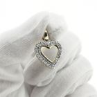 Image 6 of Two-tone gold heart pendant with zirconia; Altinbas