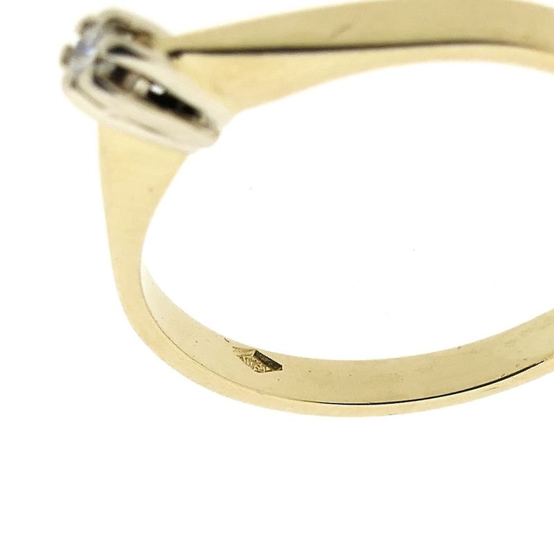 Image 3 of Gold solitaire ring with diamond; 0.025 ct.
