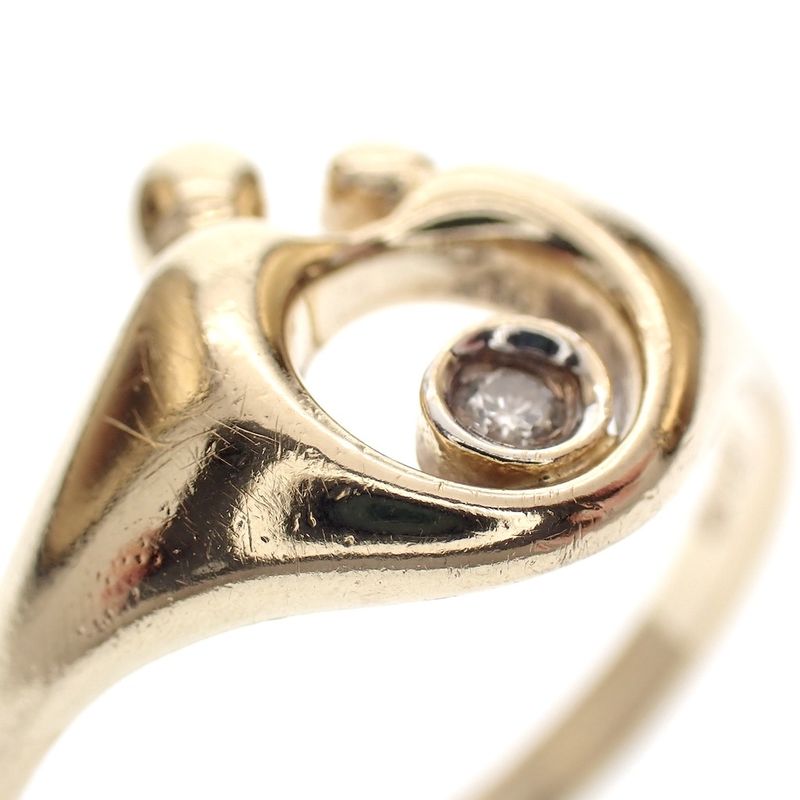 Image 4 of Gold mother-child ring with diamond | 0.03 ct.