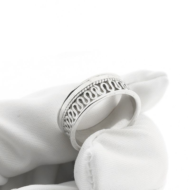 Image 5 of Silver ring with meander pattern