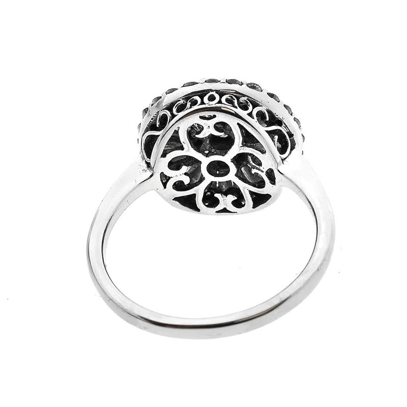 Image 12 of 18-karat white gold vintage cocktail ring with 1.96 ct. diamonds.