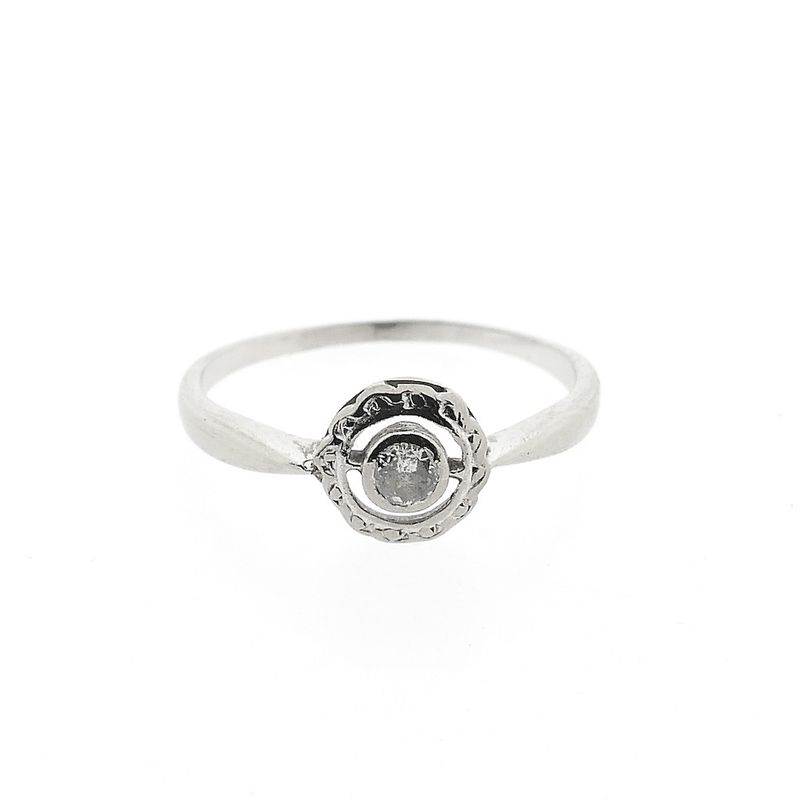 Image 3 of Vintage white gold solitaire ring with diamond | 0.07 ct.