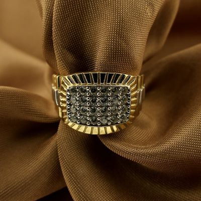 Image 2 of Two-tone gold Rolex President band ring with zirconia