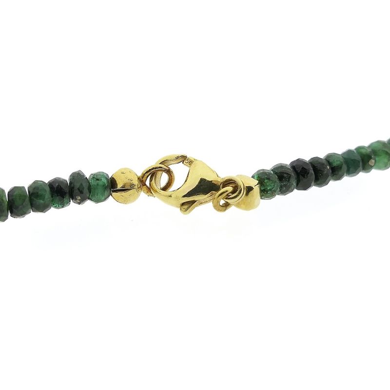 Image 3 of Emerald bead necklace with gold clasp