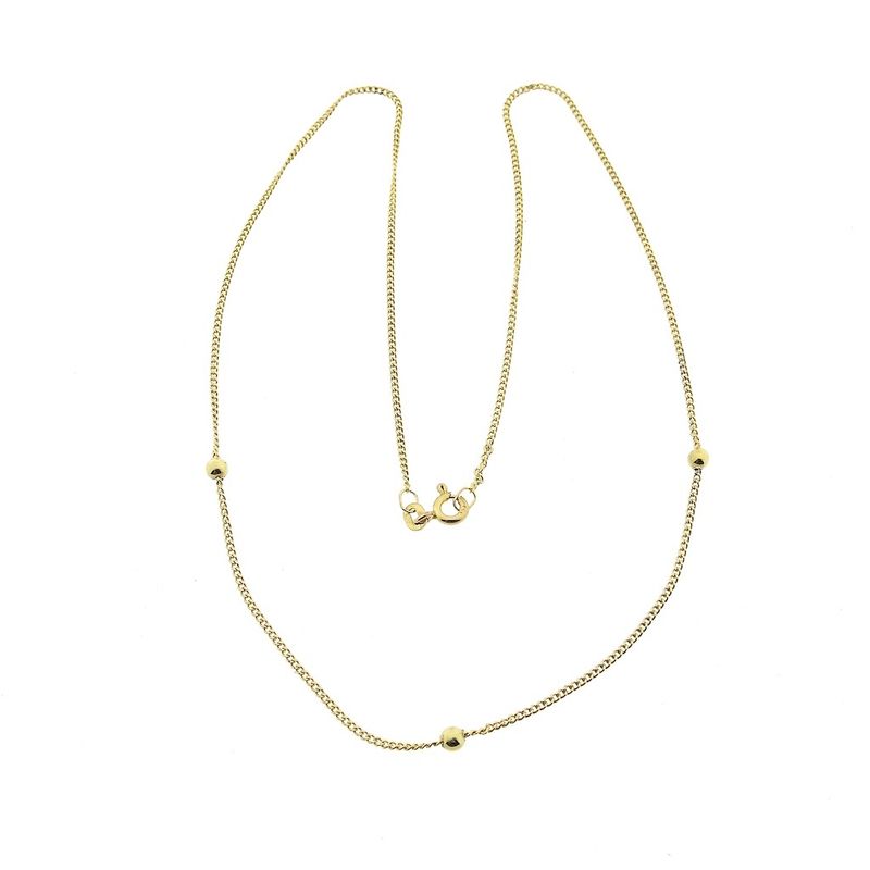 Image 3 of Gold link chain with beads | 40.5 cm