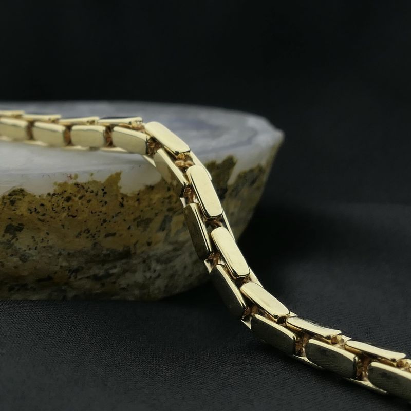 Image 7 of Gold flat cardano link bracelet