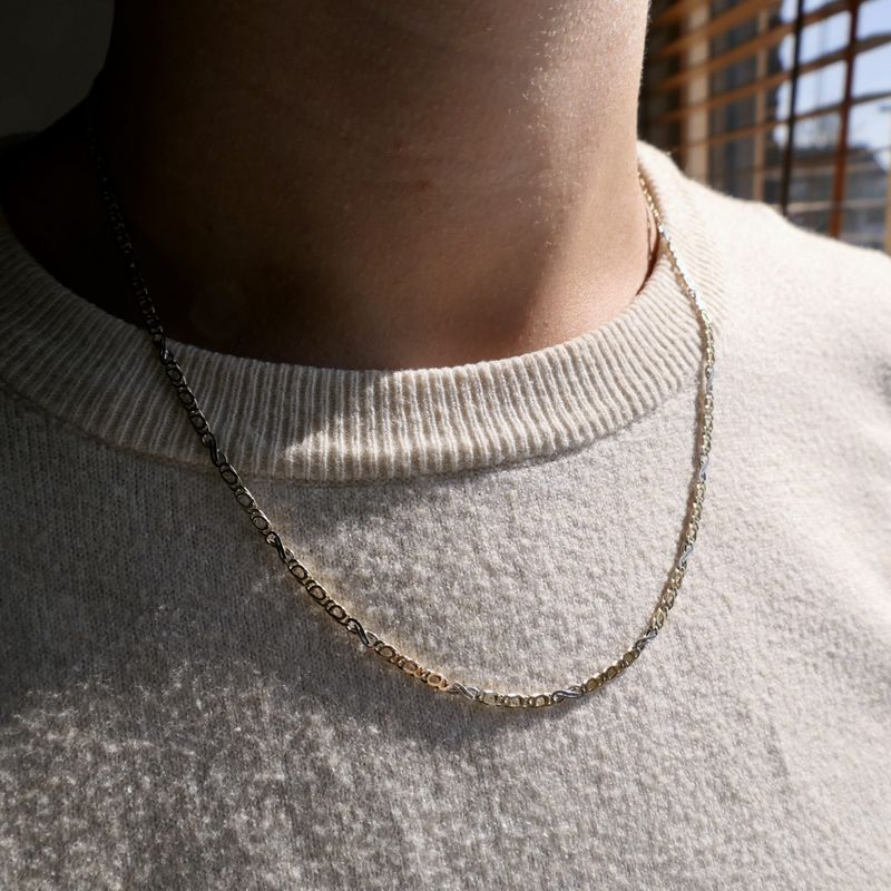 Image 4 of Two-tone gold fantasy link chain | 50.5 cm