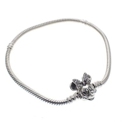 Disney Pandora Moments Pavé Minnie Mouse; Silver; Snake Chain | 20 cm Image 1 of Disney Pandora Moments Pavé Minnie Mouse; Silver; Snake Chain | 20 cm
