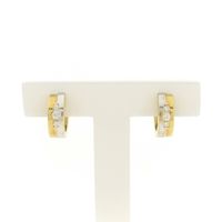 Two-tone gold earrings with zirconia