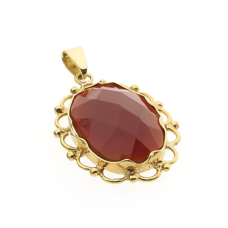 Image 5 of Gold pendant with carnelian | Vintage