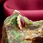 Image 2 of Bicolor Gold Pendant with Carnelian