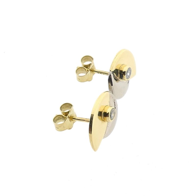 Image 8 of Bicolor gold earrings with zirconia