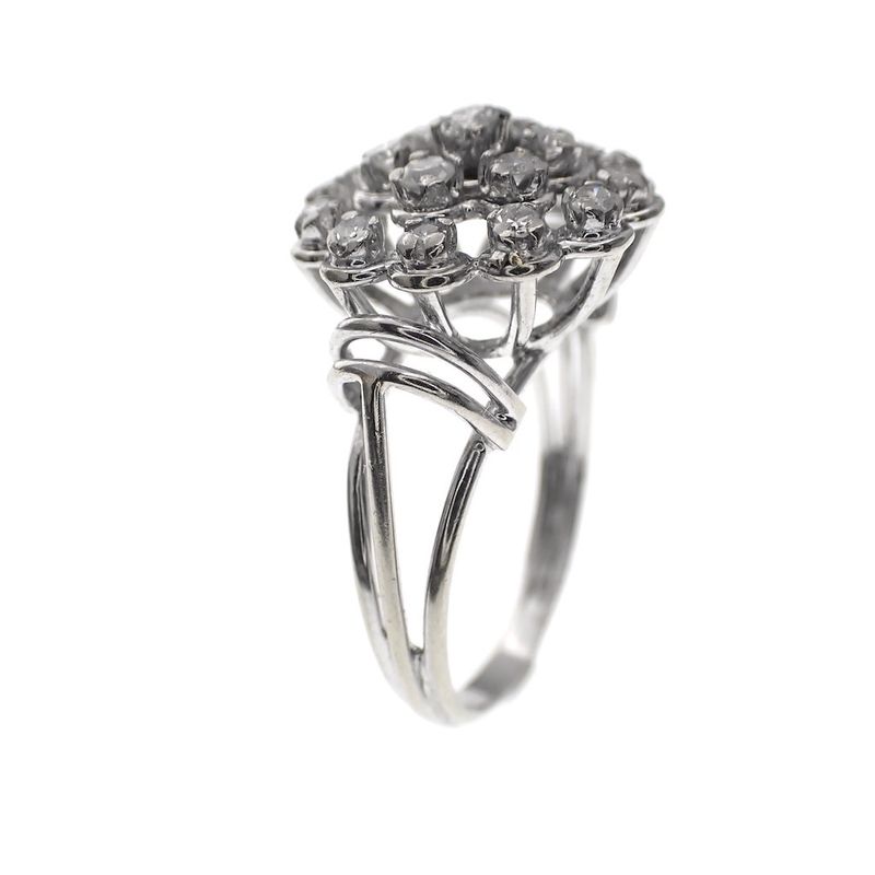 Image 5 of 18 carat white gold cocktail ring with 0.66 ct diamond.