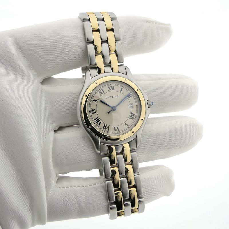 Image 7 of Cartier Cougar 187904; 18k gold/steel unisex watch