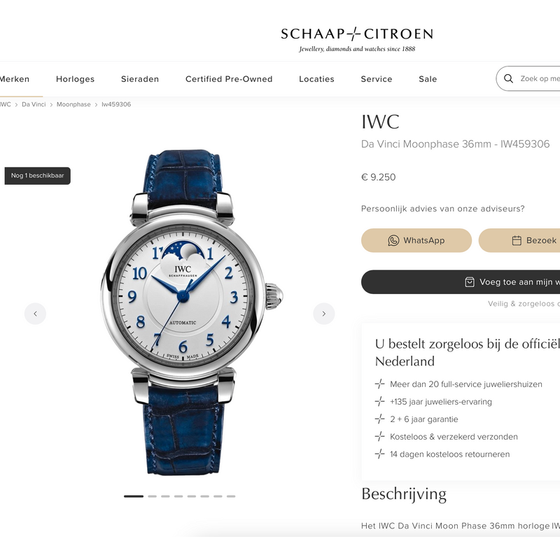 Image 15 of IWC Da Vinci Moonphase 36mm IW459306; Automatic Watch