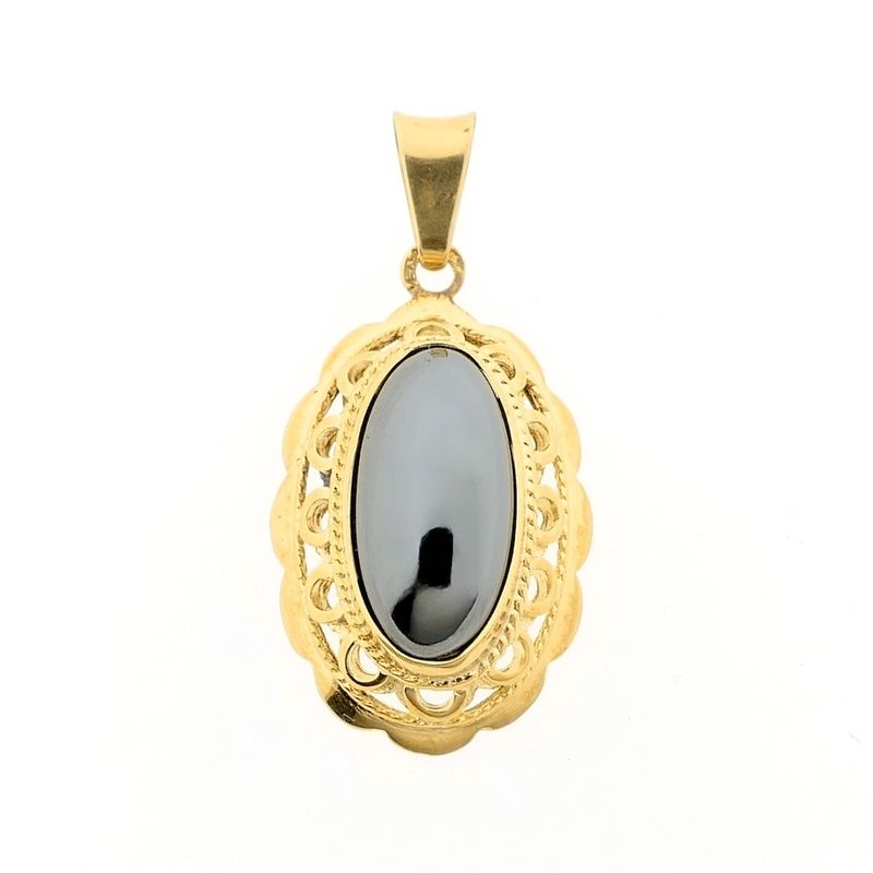 Image 1 of Gold pendant with hematite