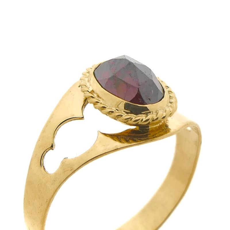Image 7 of Gold ring with garnet stones | Vintage