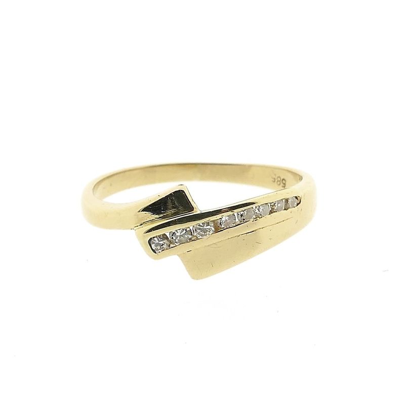 Image 3 of Golden fantasy ring with diamond 0.085 ct.