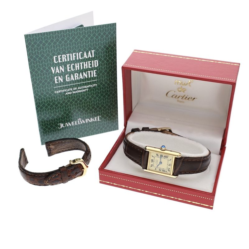 Image 4 of Cartier Tank Vermeil 5057001; Vintage ladies watch