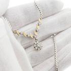 Image 9 of Bicolor Gold Necklace with Fixed Pendant and Diamonds; 0.45 ct.