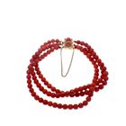 Image 1 of Red coral beads bracelet with gold clasp; Antique | Ø 56mm