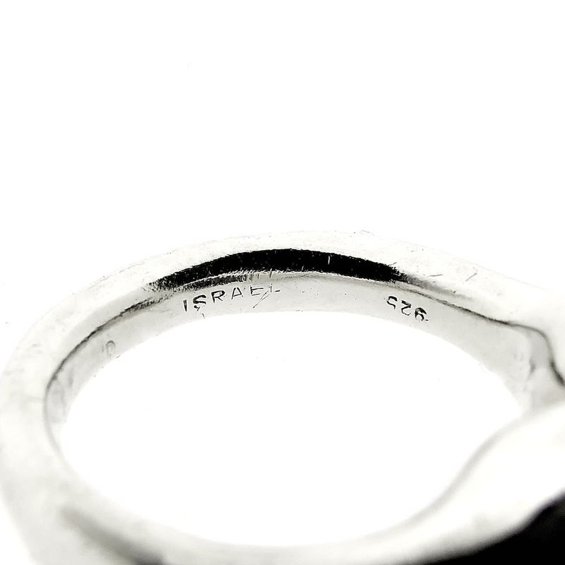 Image 5 of Silver ring from Israel with black pearls