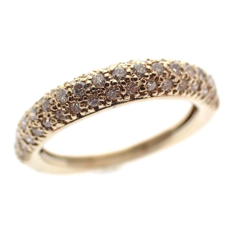 Image 1 of Gold ring with pavé diamonds 0.35 ct.