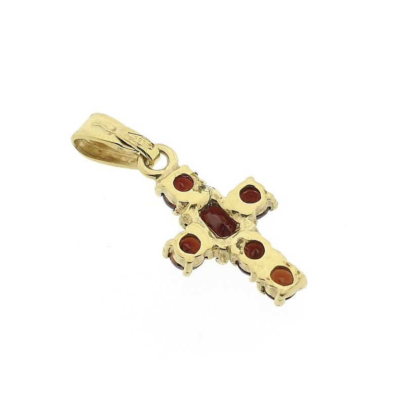 Image 5 of Gold cross pendant with garnet stones