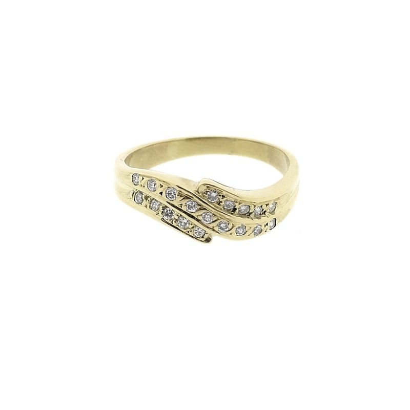 Image 3 of Gold ring with diamonds; 0.095 ct.