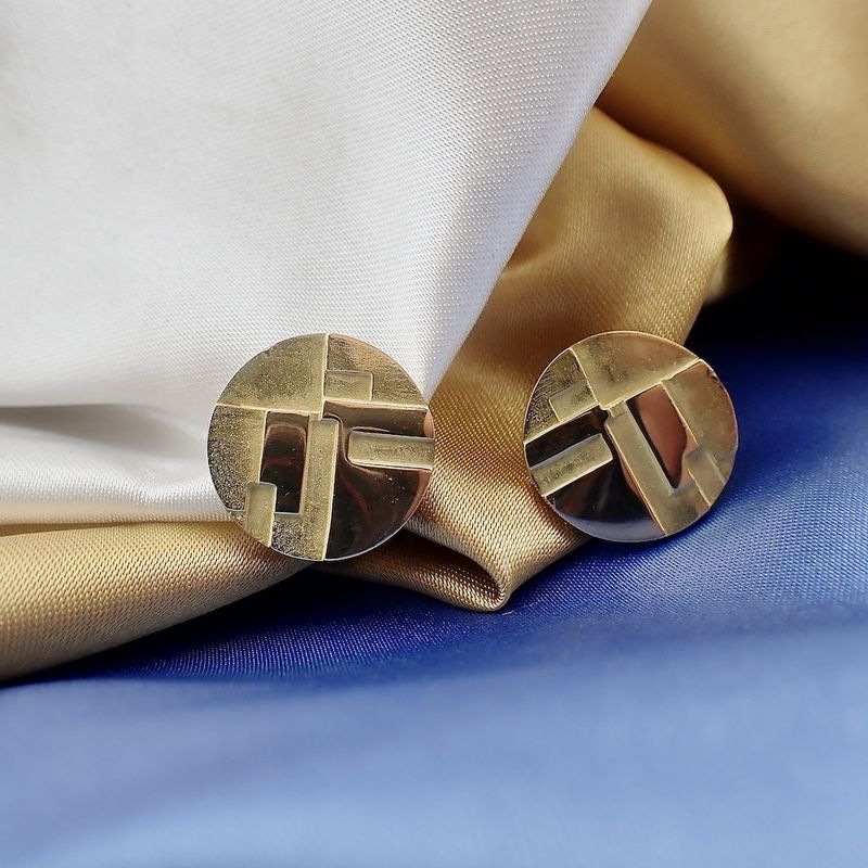 Image 2 of 18 ct. Gold stud earrings | Retro 70's