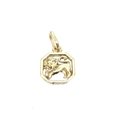 Image 1 of Gold zodiac sign pendant; Leo