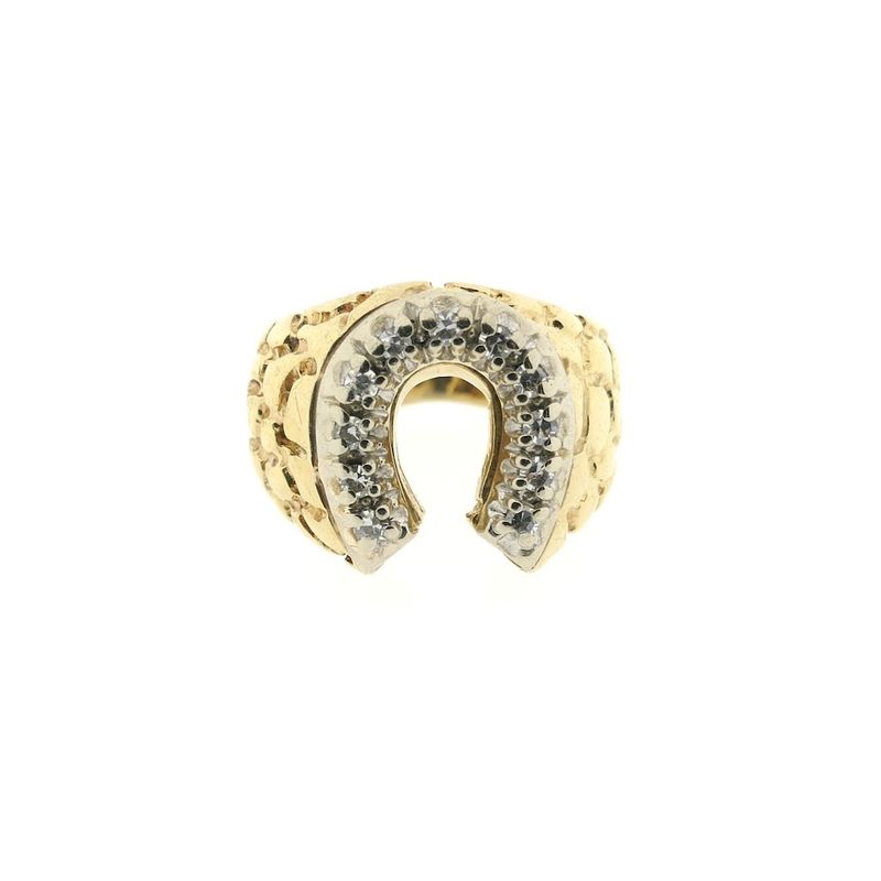 Image 4 of Gold men's pinky ring with diamonds; 0.165 ct.