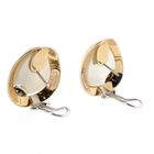 Image 6 of Talento two-tone gold earrings with mother-of-pearl and diamond; 0.04 ct.
