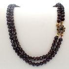 Image 6 of Antique garnet beaded sautoir with gold decorative clasp
