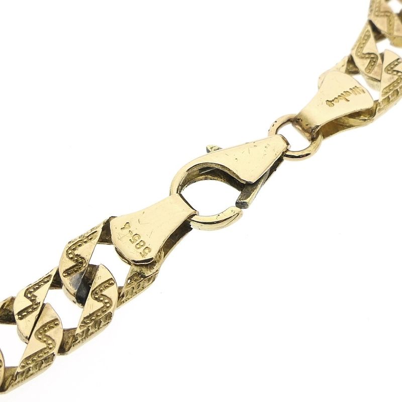Image 4 of Gold flat gourmet link bracelet; Altinbas | 21.5 cm