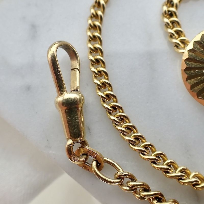 Image 5 of Vintage gold watch chain; Chatelaine (for a pocket watch) | 25 cm