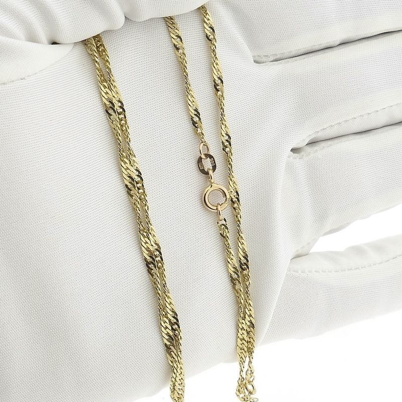 Image 9 of Gold twisted gourmet link necklace | 40.5 cm - 46 cm