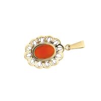 Vintage gold pendant with carnelian