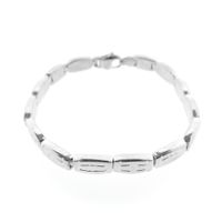 Silver matte link bracelet