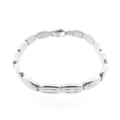 Image 1 of Silver matte link bracelet