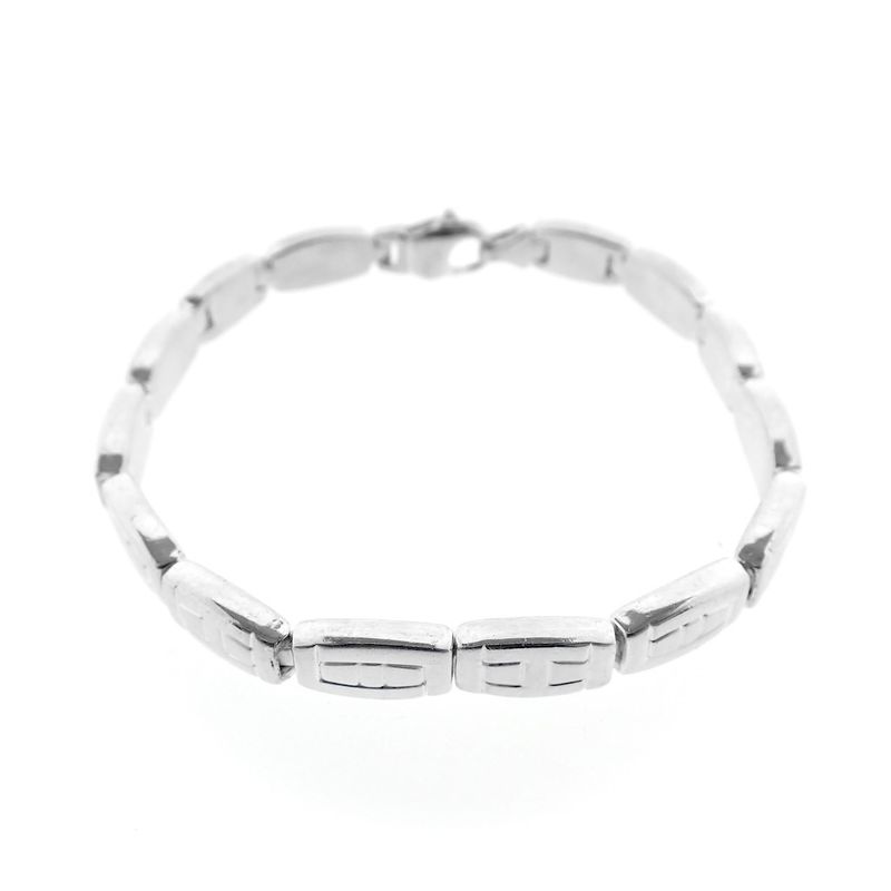 Image 1 of Silver matte link bracelet